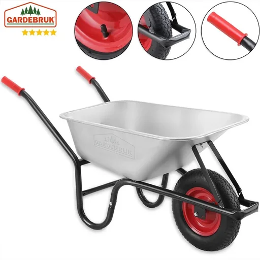 "Wheelbarrow 100l - 250kg - load capacity with pneumatic wheels 40cm image"