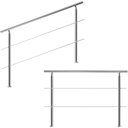 "Railing - stainless steel - 160 cm - 2 struts image"