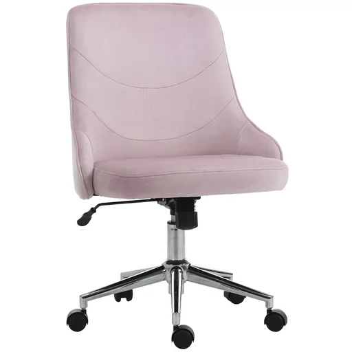 "Office chair, desk chair, computer chair, swivel chair, SOHO style, work chair with rocker function, height adjustable, velvet pink image"
