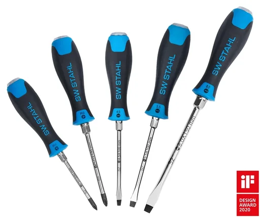 "Screwdriver set, impact-resistant, slotted and Phillips, 5 pieces image"