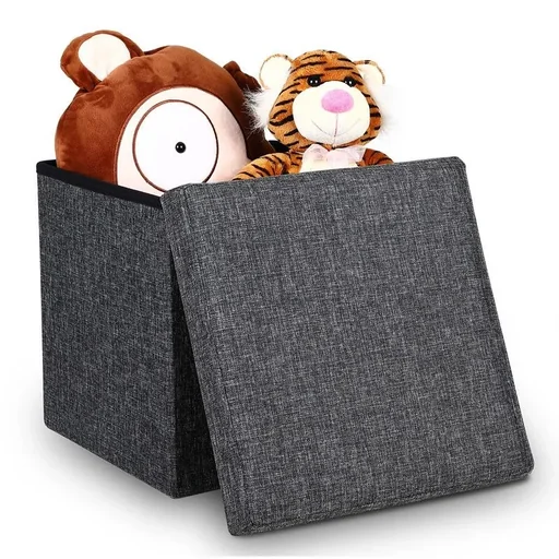 "Folding stool with shelf image"
