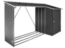 Firewood rack with storage cabinet anthracite
