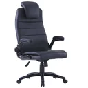 Faux leather desk chair (black / adjustable)