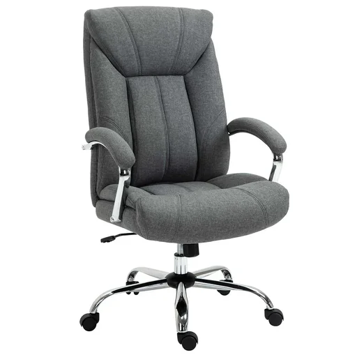 "Office chair with rocker function, height-adjustable desk chair, swivel chair with backrest, nylon grey 65 x 78 x 110-120 cm image"