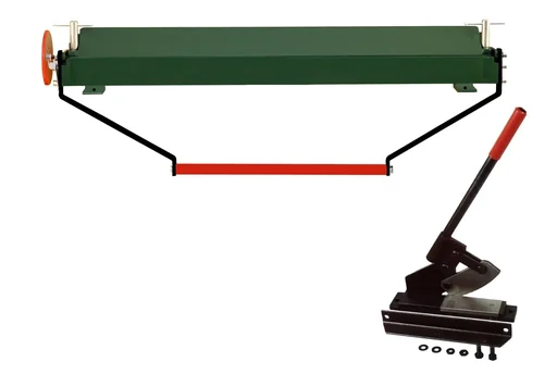 "Bending machine with bending beam, degree scale and guillotine shears image"