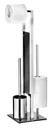 Standing WC set Rivalta 3in1, black / shiny silver