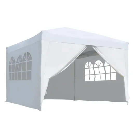 "Pavilion 3x3m folding pavilion 4 side walls with window door with zipper marquee garden tent pop-up pavilion incl. He image"