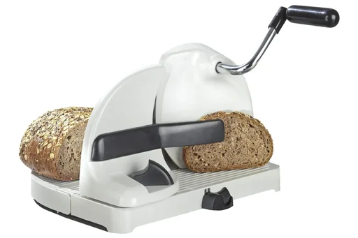 "Bread slicer with hand crank image"