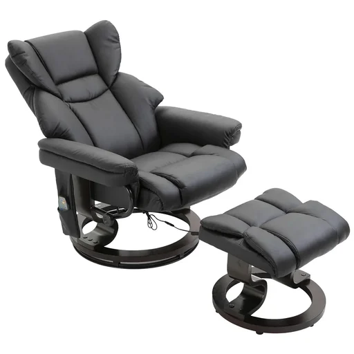 "Massage chair with footstool heating function image"