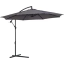 Cantilever parasol with hand crank 300cm round steel grey