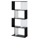 Bookshelf S-shaped standing shelf storage rack 4-tier display case with hardware buckle modern room divider particle board Sch