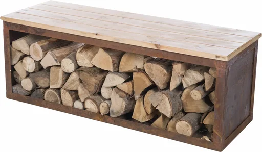 "Wood storage bench Tyr image"