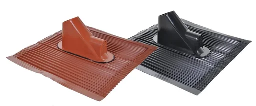 "Aluminum roof tile for antenna mast with cable guide, black image"