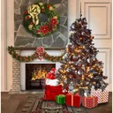 Black Forest Christmas tree package 180cm silver + Christmas balls + Christmas lights + Christmas garland + umbrella