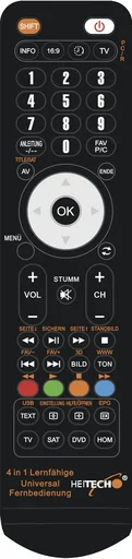 "Learning universal remote control for up to 4 devices image"