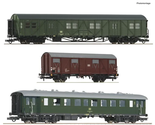 "Car set 1 with three cars for the Freilassing passenger train of the Deutsche Bundesbahn image"
