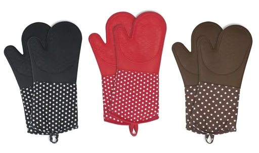 "Oven gloves silicone red 1 pair image"