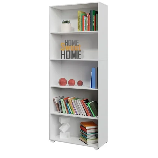 "Vela bookcase with 5 compartments white 190cm image"