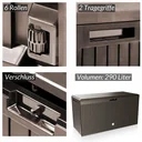 Storage box Rato Plus brown 114x47x60cm with wheels