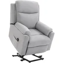 Electric recliner chair with stand-up aid for seniors, recliner chair, TV chair, reclining function, linen-touch grey