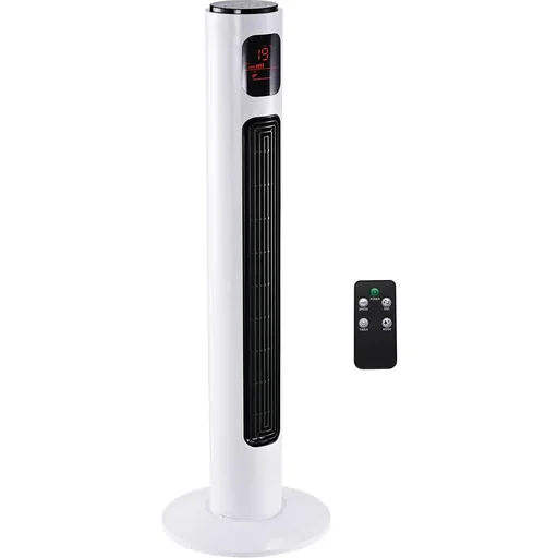 "Tower fan 70° oscillating pedestal fan 96 cm column fan 45 W 3 modes ABS plastic white + black image"