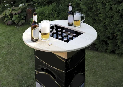 "Beer crate top, natural varnished image"