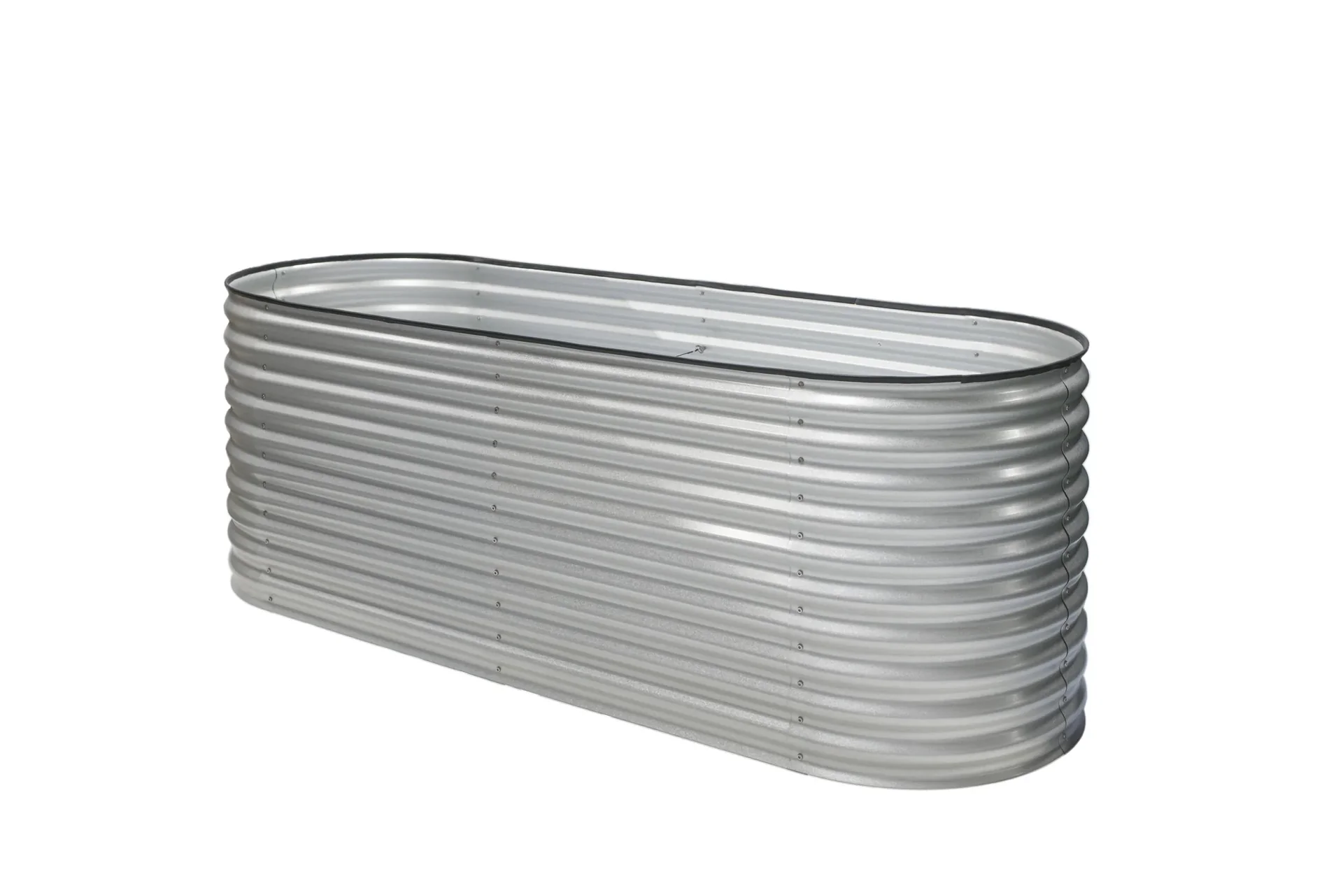 "Podwyższona grządka Grow Faster, 240×80×82 cm, srebrna – metal z ocynkowanej blachy falistej image"