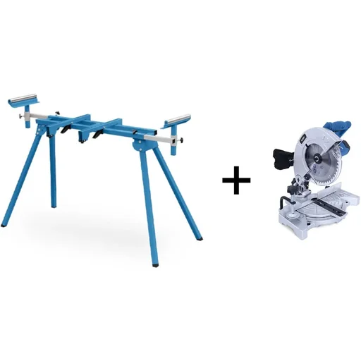 "Mitre saw with - universal - laser function - 1100W - Ø210 x Ø30mm - foldable steel frame image"