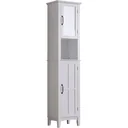 Bathroom cabinet wall cabinet with mirror adjustable shelves wood white 40 x 30 x 170 cm