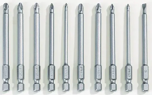 "Bit set 10-piece, anti-slip with serrated bit tip image"