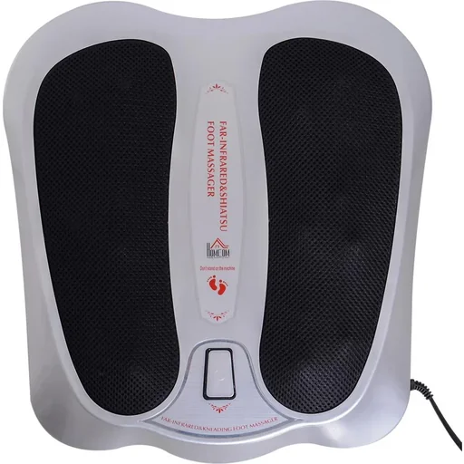 "Shiatsu Foot Massager Electric Heat Function Reflexology Foot Massage 2 Modes Silver image"
