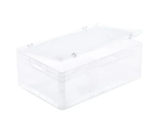 "Euro-Norm hinged lid, 600 x 400 mm, transparent with hinge elements image"