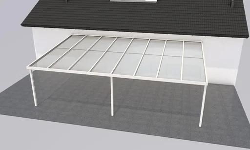"Patio roof Premium, white, 8125 x 5060 mm - Polycarbonate multi-wall sheets 16 mm, bronze image"