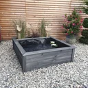 Raised pond with side planting zone, grey