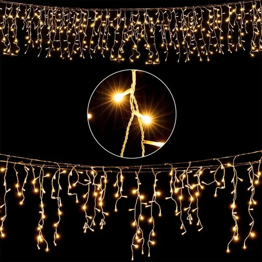 "Icicle lighting 15m with 400 LEDs - warm white image"