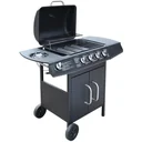 Gas grill 4+1 cooking zone black