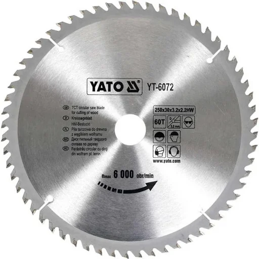 "NL circular saw blade Ø250 mm - 60T - inner diameter 30 mm image"