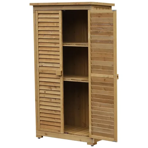 "Garden cabinet with louvre doors natural image"
