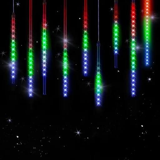 "Fairy lights - Christmas lights - Icicle lights - Light curtain - Christmas - Colorful image"