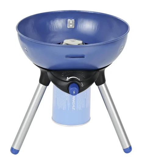 "Party Grill Camping Stove 200 CV With pot holder, grill grate and transport lid, cartridge operation image"