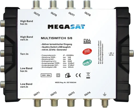 "Multiswitch 5/16, Profiline - Suitable for 1 satellite up to 16 participants image"