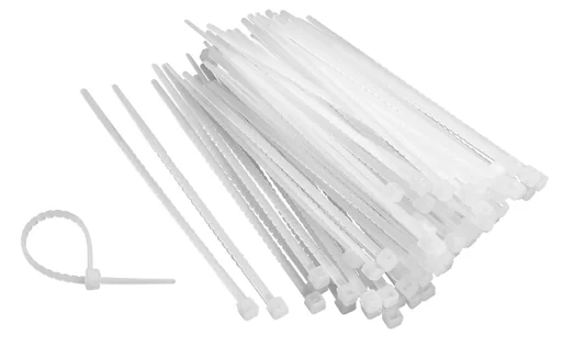 "Twist Cable Ties, white, 200 x 4.6 mm image"