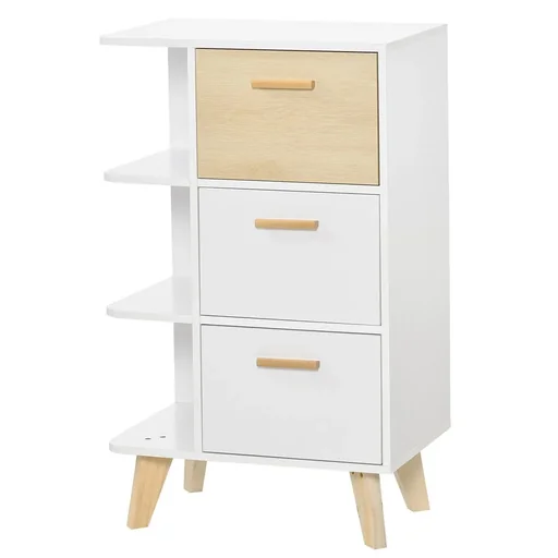 "Sideboard chest of drawers cabinet with 3 open shelves drawers storage cabinet multi-purpose cabinet for living room bedroom image"
