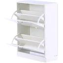 Shoe cabinet shoe tipper with 2 flaps 10 12 pairs chipboard white 60 x 24 x 80 cm