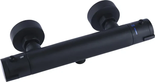 "NOIR ROUND shower thermostat, black image"