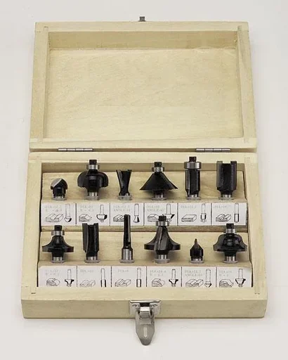 "HM router bit set 12-piece (router), 6 mm shank image"