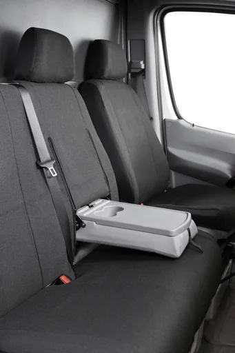 "Fitted seat covers for Mercedes Sprinter and VW Crafter for single seat and double bench in front made of fabric from 05/2006 - today image"