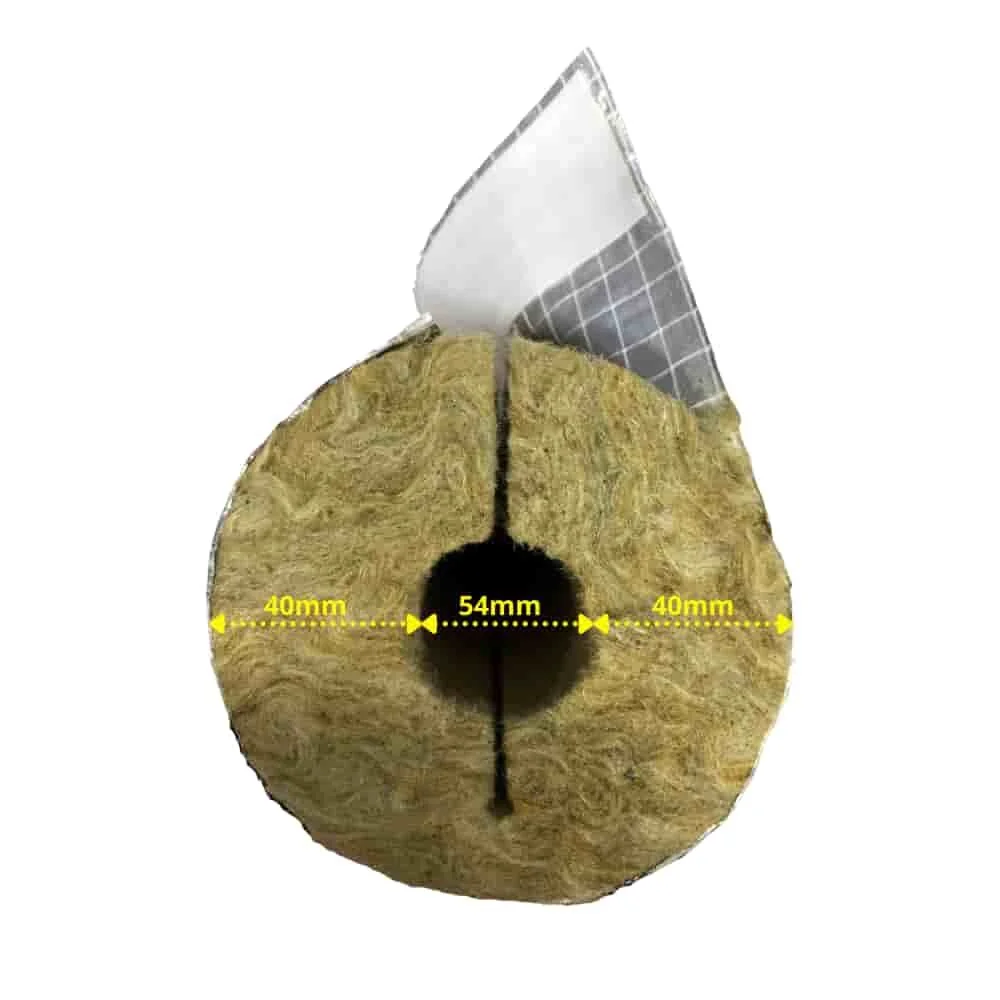 "Izolacja rur z wełny mineralnej ALU, 54mm, grubość izolacji 40mm, 1m image"