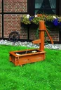 Wooden trough square 70 cm as water feature solar