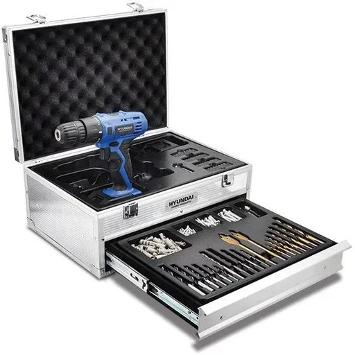 "Cordless drill/screwdriver set 276-piece 18V with 2 batteries image"